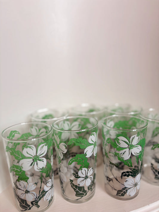 White Floral Juice Cups