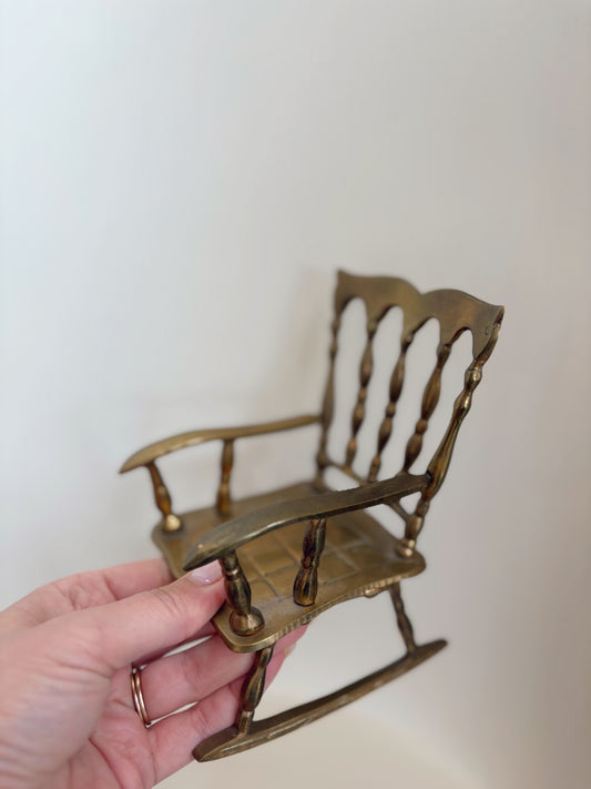 Mini Brass Rocking Chair