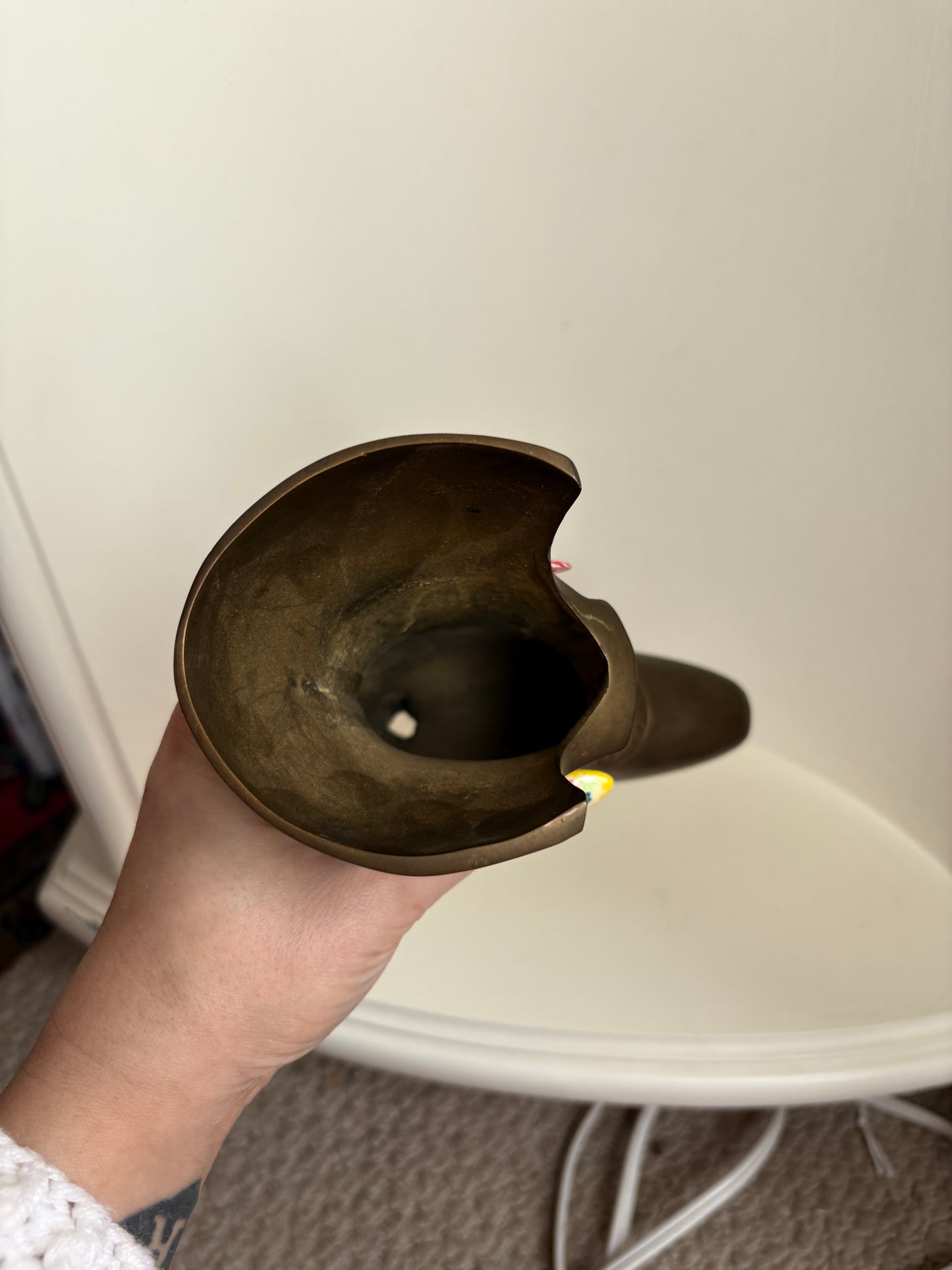 Brass Shoe Vase