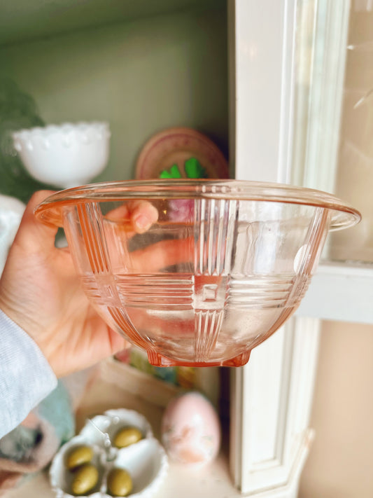 Small pink glass bowl