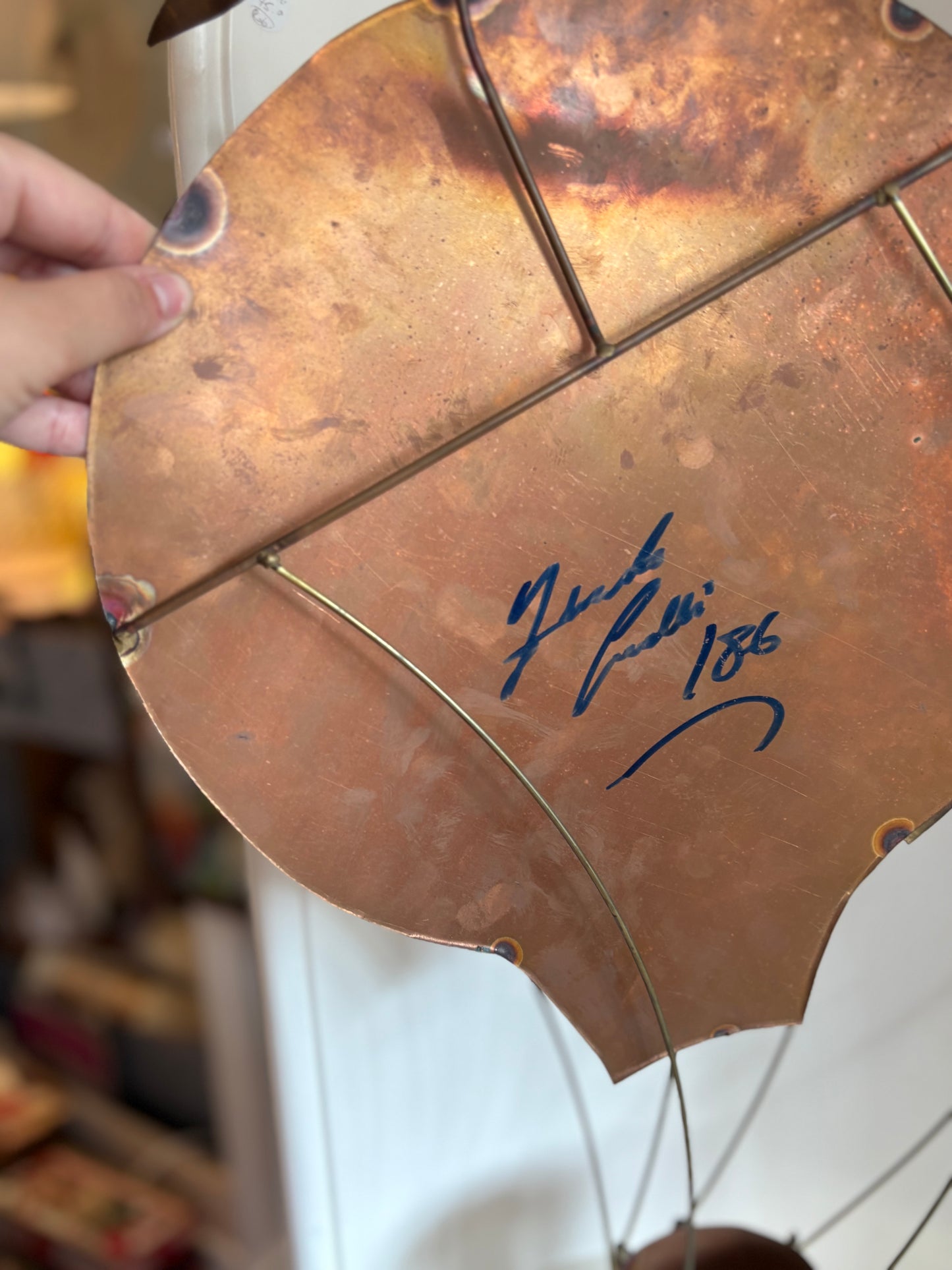 Brass & Copper Hot Air Balloon Wall Art - Signed