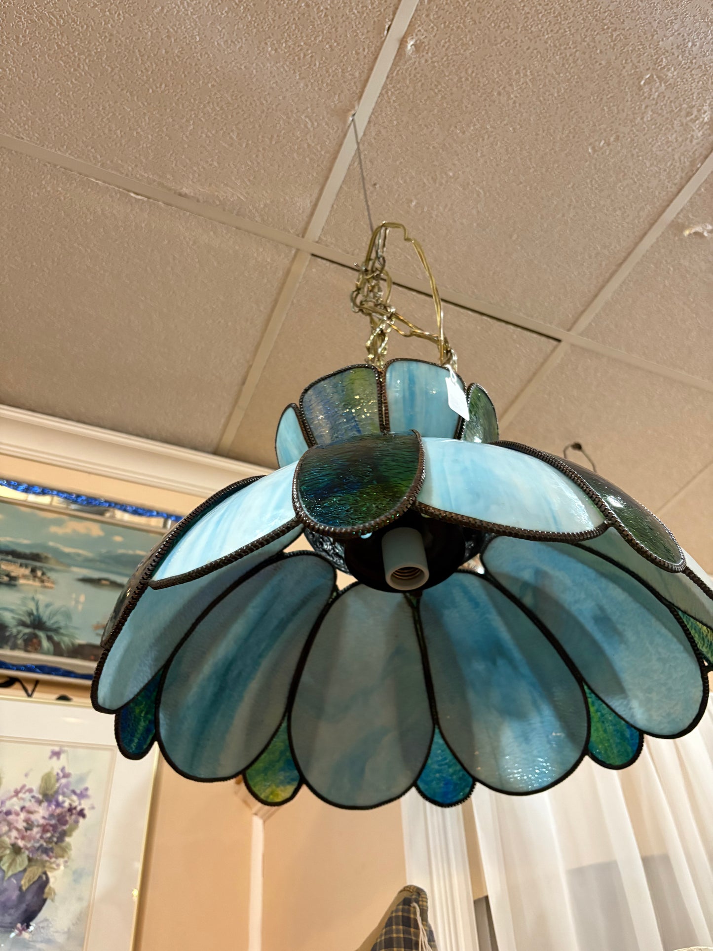 Stained Glass Lamp - Blue & Green