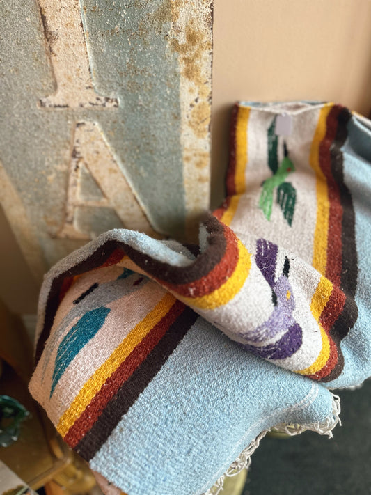 Vintage woven bird blanket