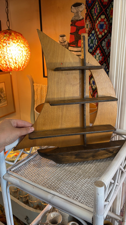 Wooden Sailboat Shelf