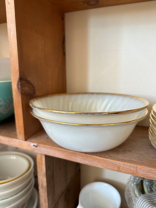 Fire King Golden Anniversary large serving bowls