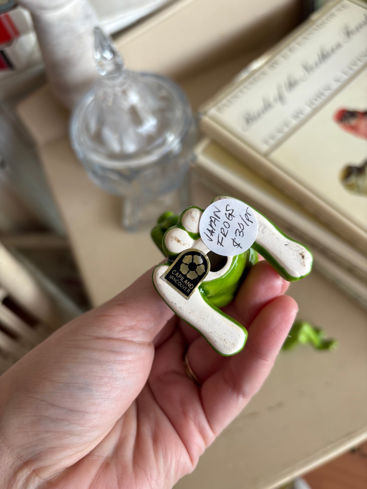 Made in Japan Ceramic Frog Figures