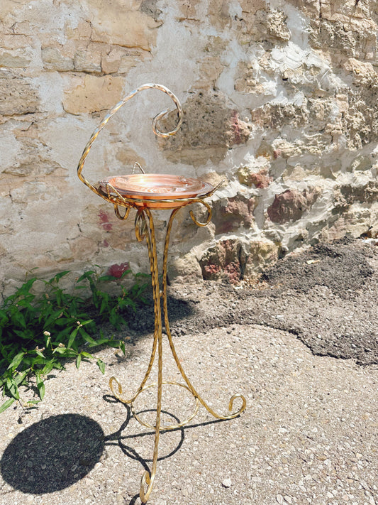 Copper & metal standing ashtray