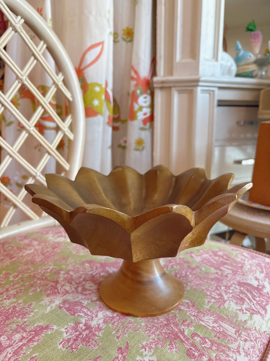 Handmade wooden fruit bowl