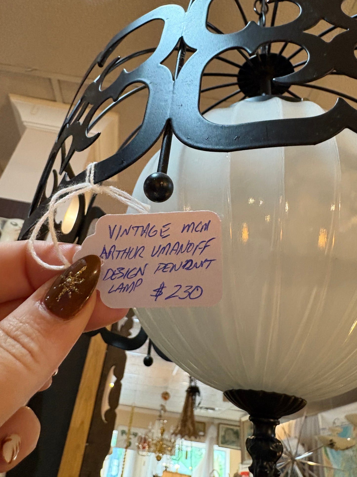 Mid Century Arthur Umanoff Design Pendant Ceiling Light Fixture