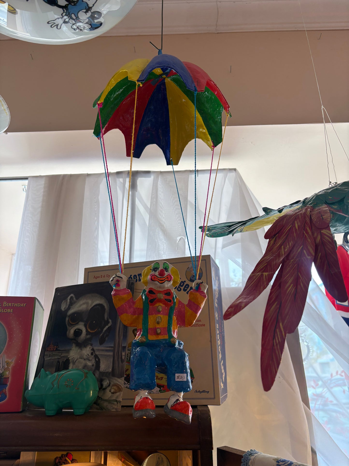 Paper mache Vintage Hanging Clown #1