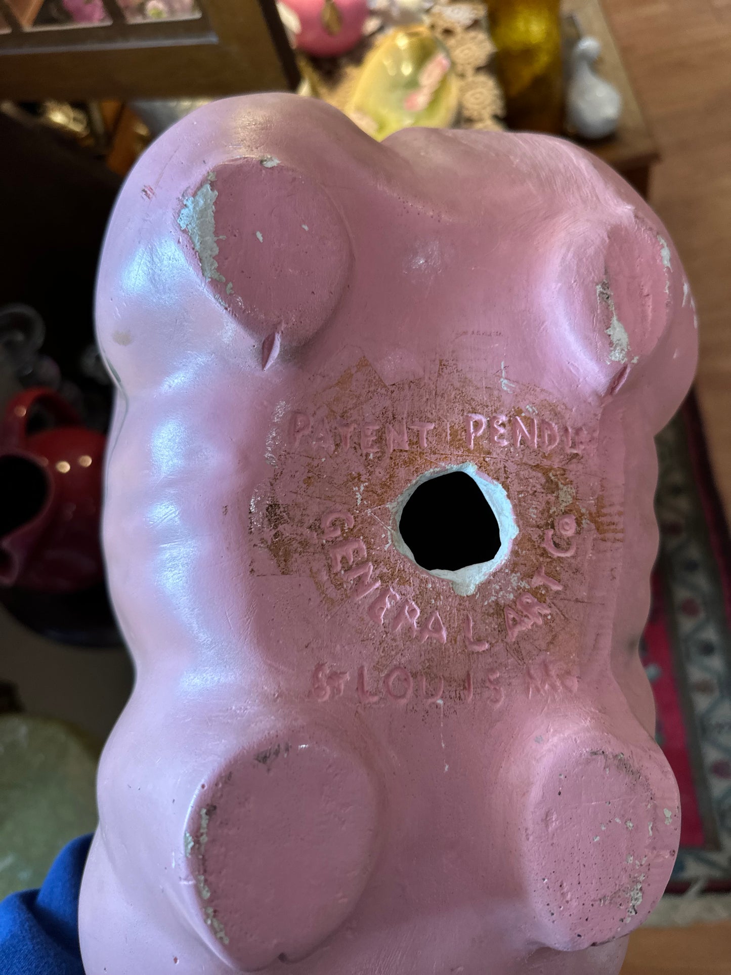 Large ceramic piggy bank with floral design