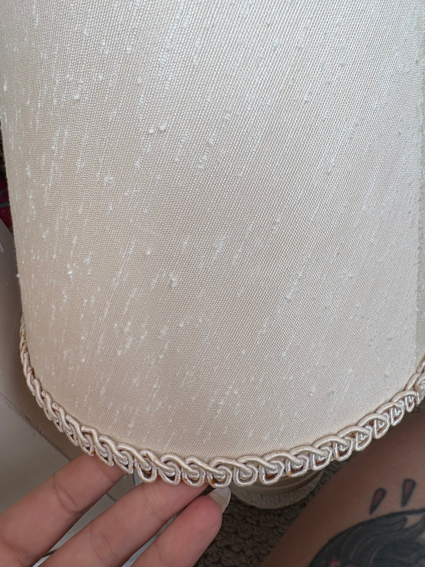Pair of white lamps with gold detail