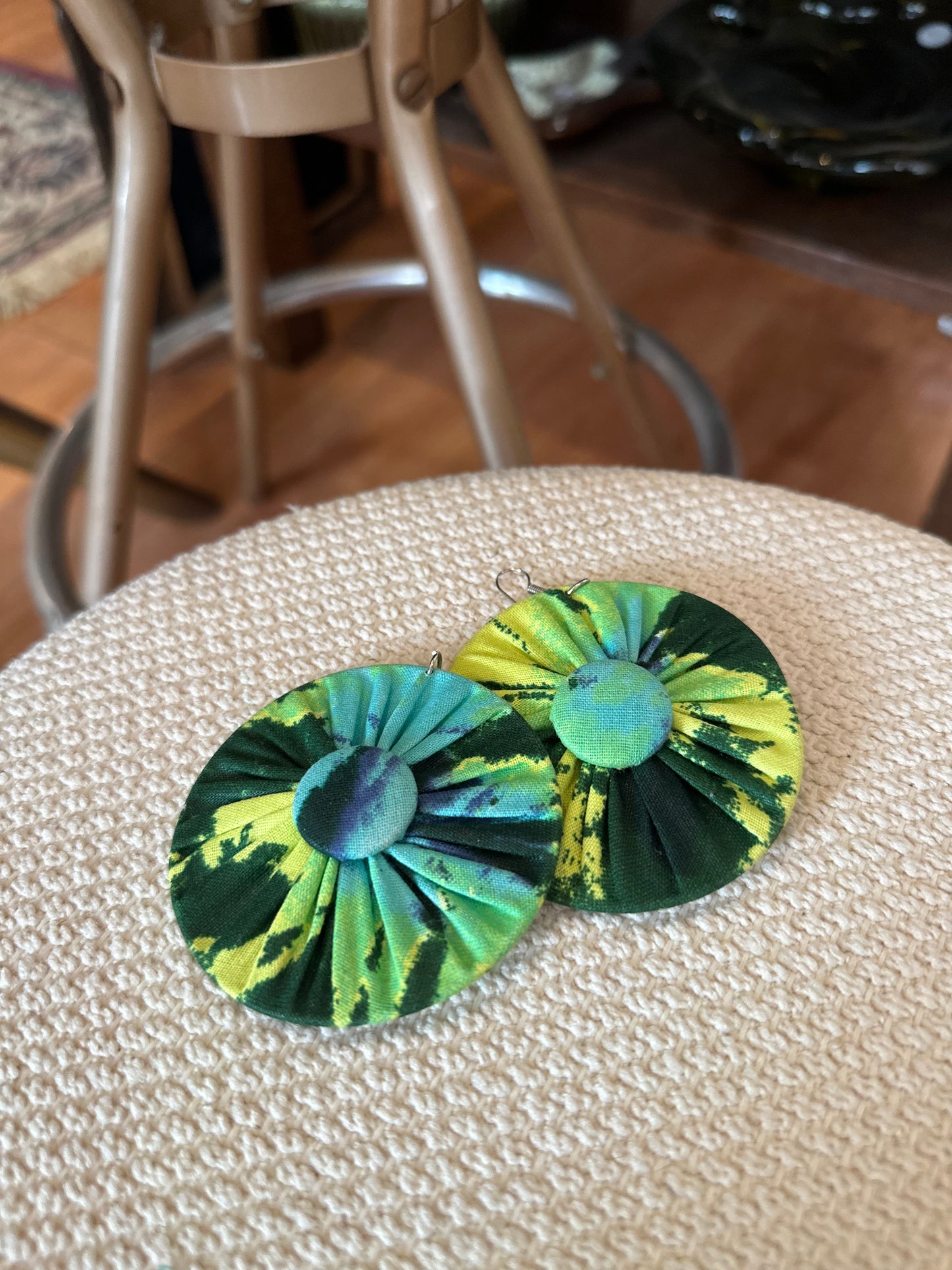 Mid Century Fabric Earrings