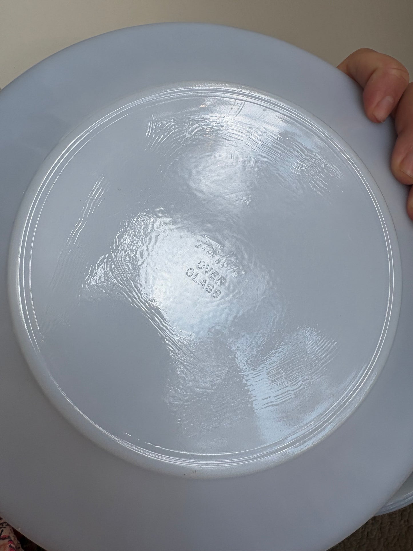 Fireking azurite blue swirl dinner plates