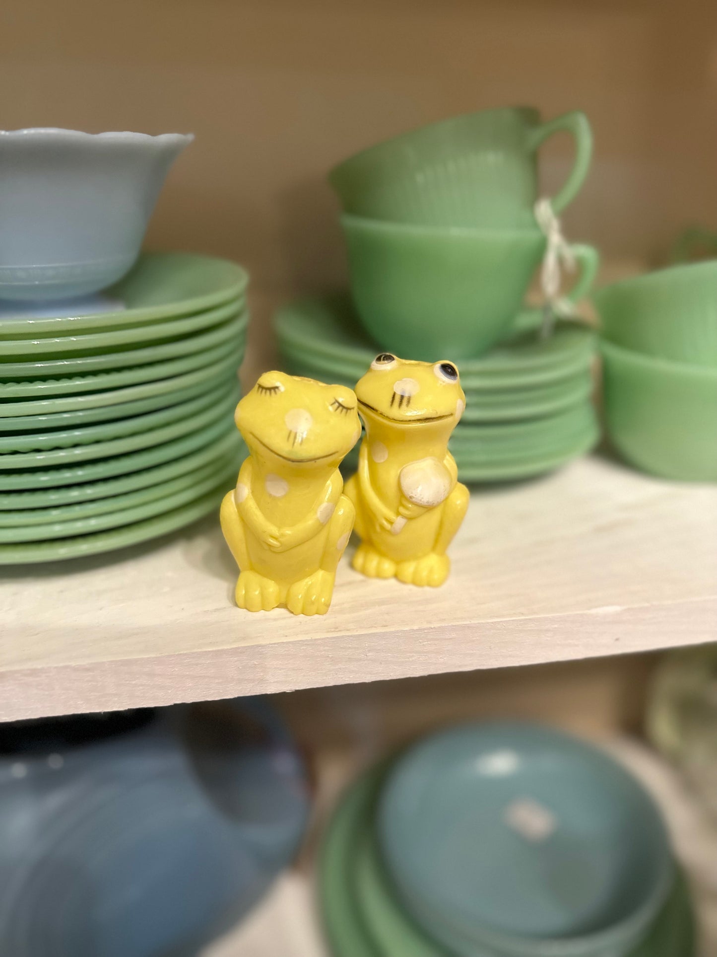 Plastic Frog Salt & Pepper shaker set