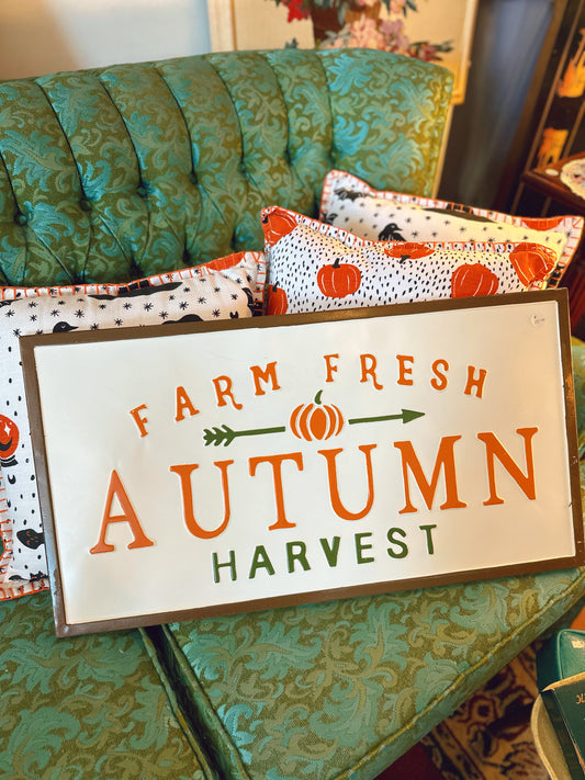 Farm Fresh Autumn Harvest large tin sign