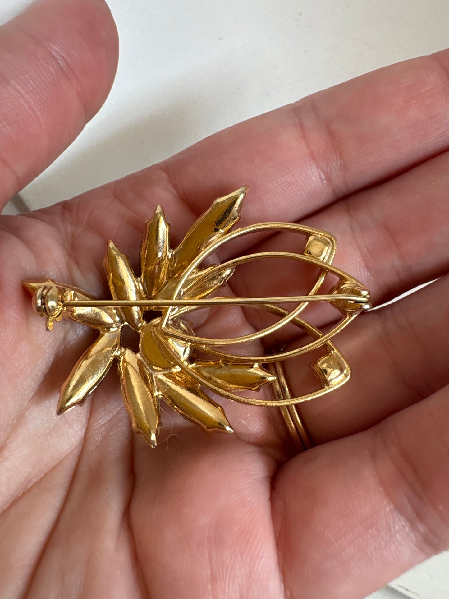 Brooch #16 - green & amber