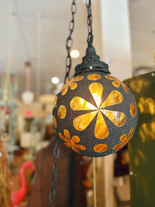 1960s Floral Pendant hanging Lamp
