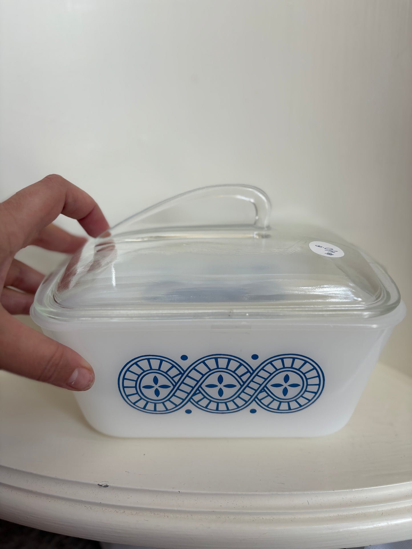 Glasbake Large Butter Dish / Fridge Dish with lid