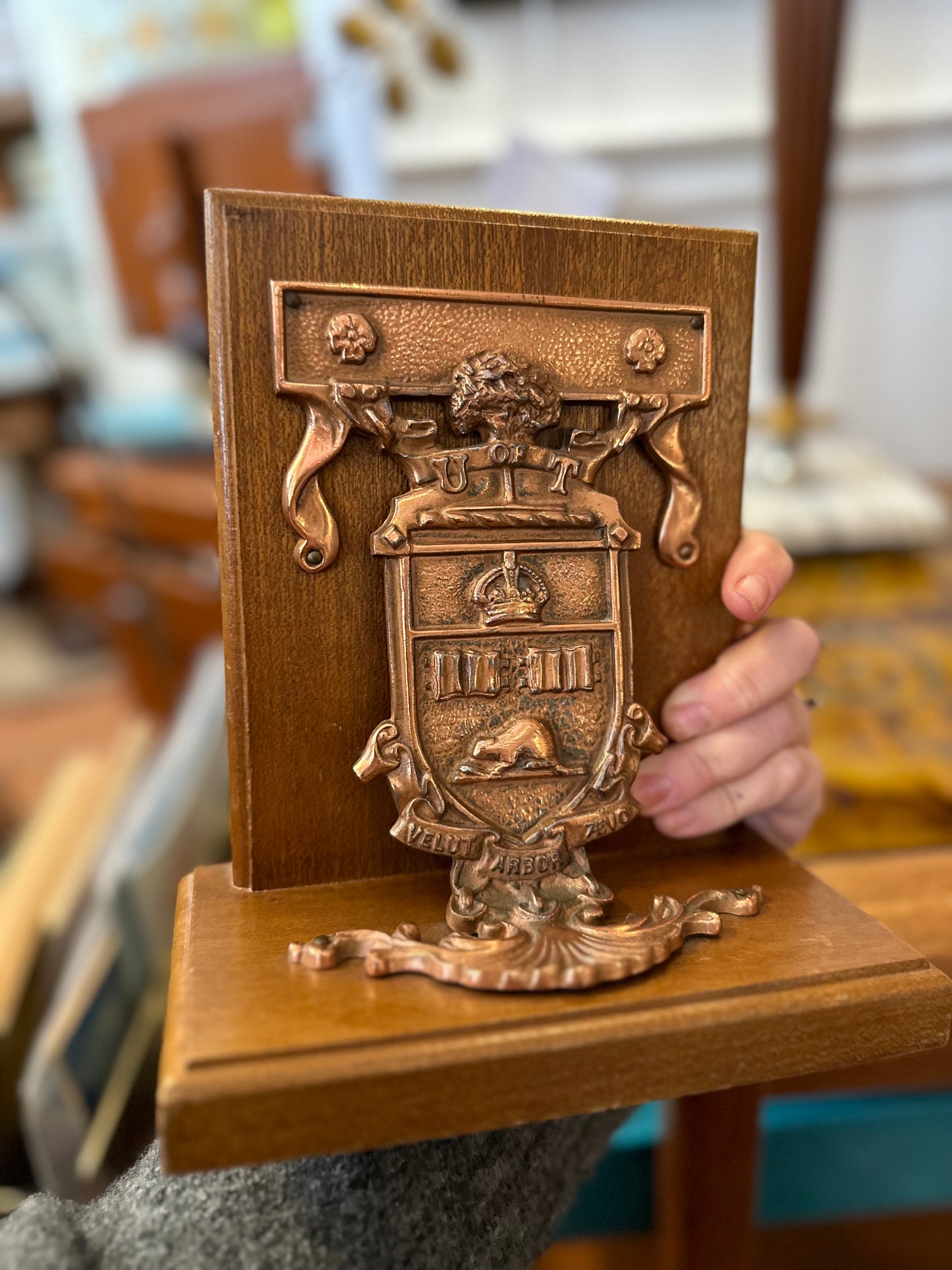 U of T (University of Toronto) book ends - 1960s