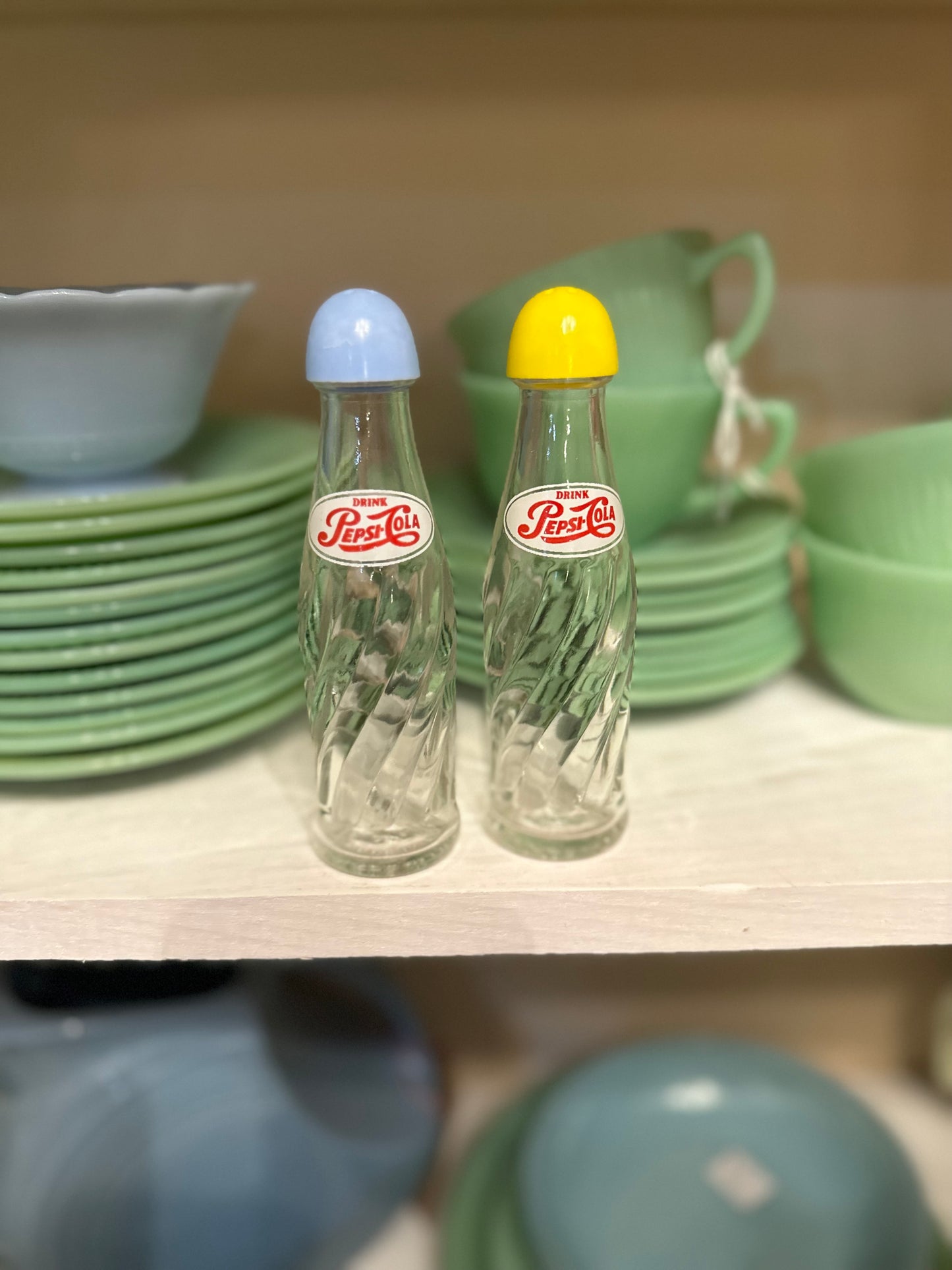 Pepsi Cola bottle Salt & Pepper Shaker (bottles made in France)