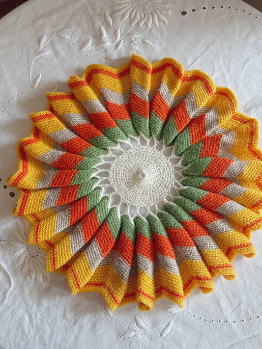Colourful crochet doily - 16 inch diameter