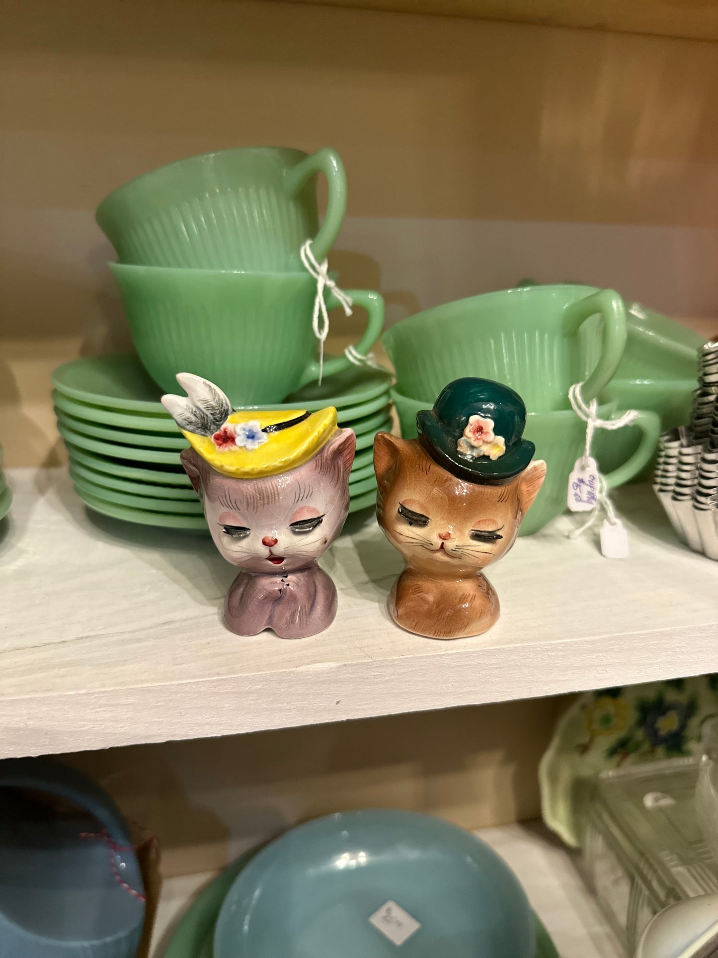 Cats with hats salt & Pepper Shakers set 6537 Japan