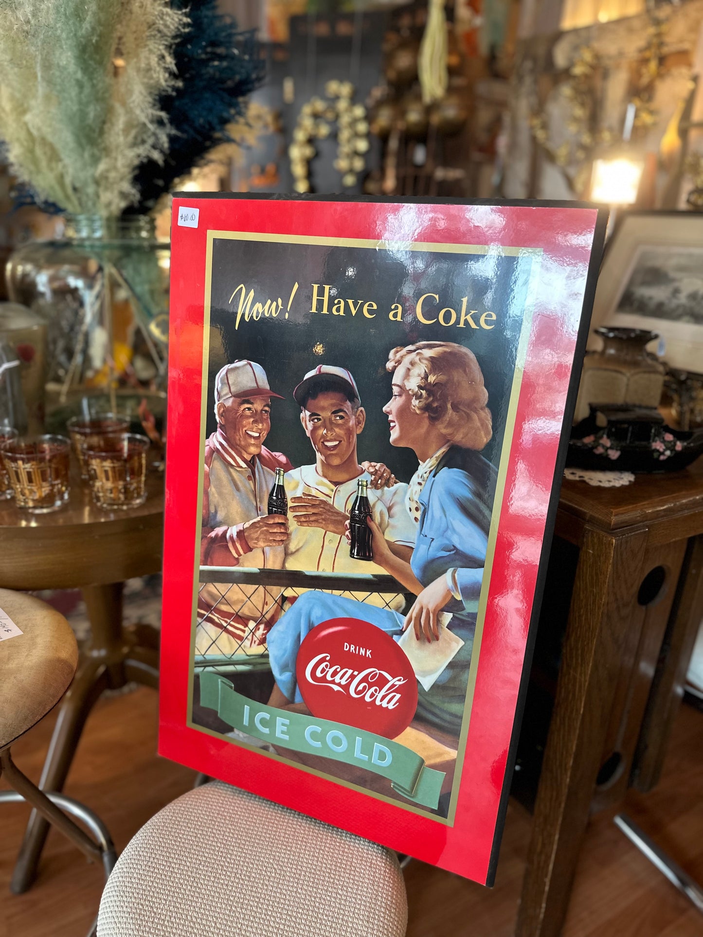 Coca Cola wood plaque poster