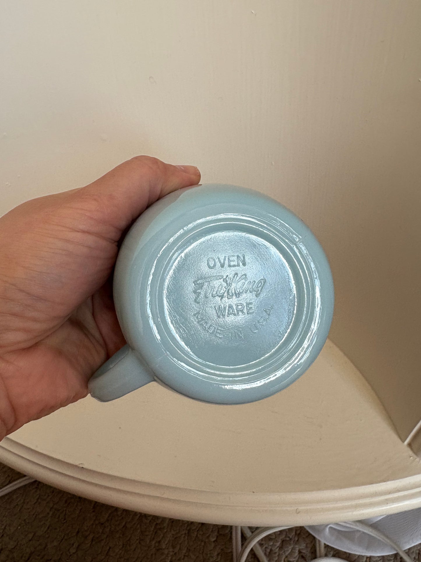 FireKing Blue Delphite Creamer