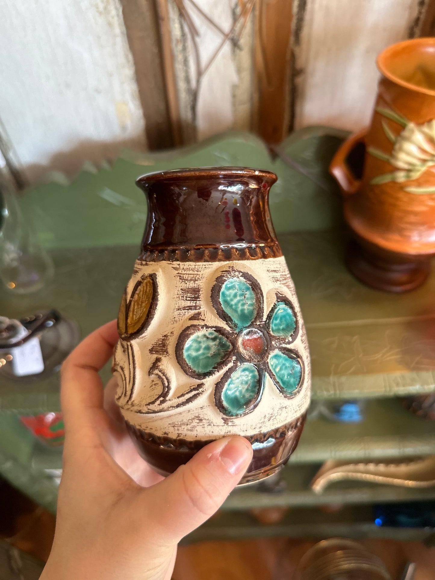 Bay Karamic West German Pottery floral Vase