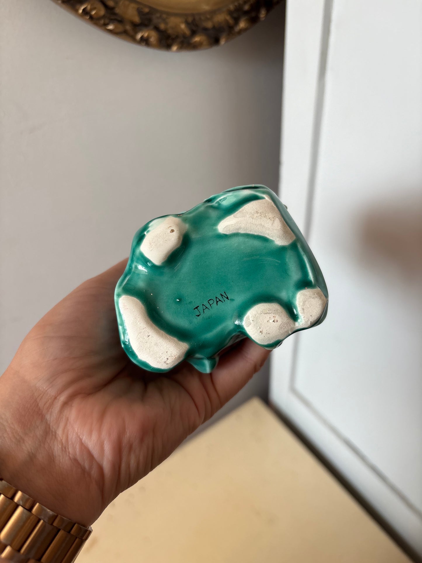 Rose pottery vase - made in Japan
