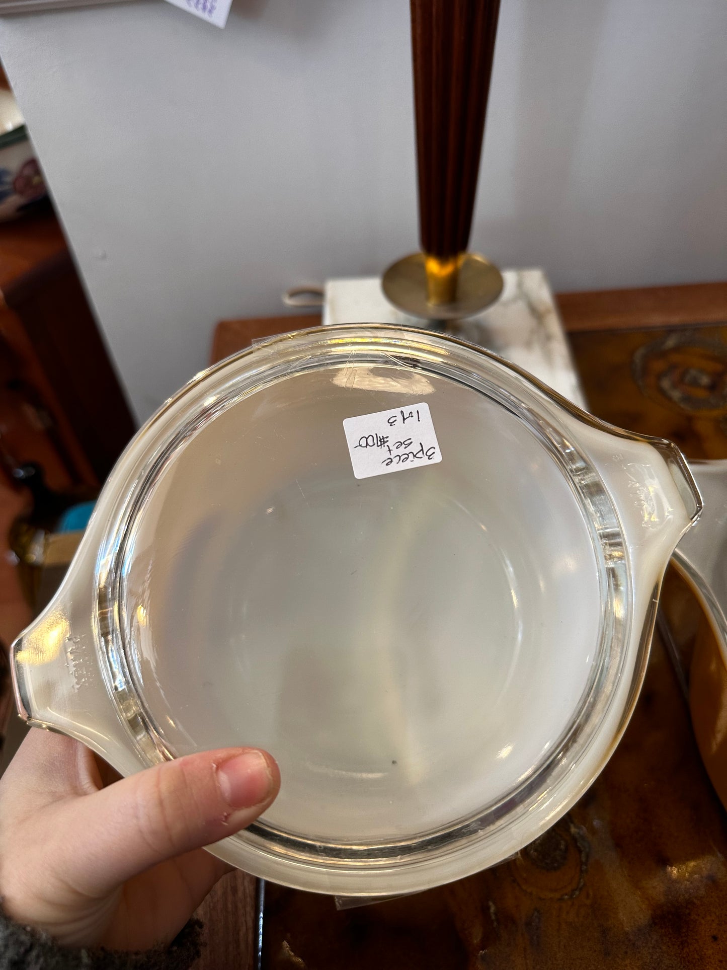 3 piece Pyrex Butterfly gold casserole set (with lids)