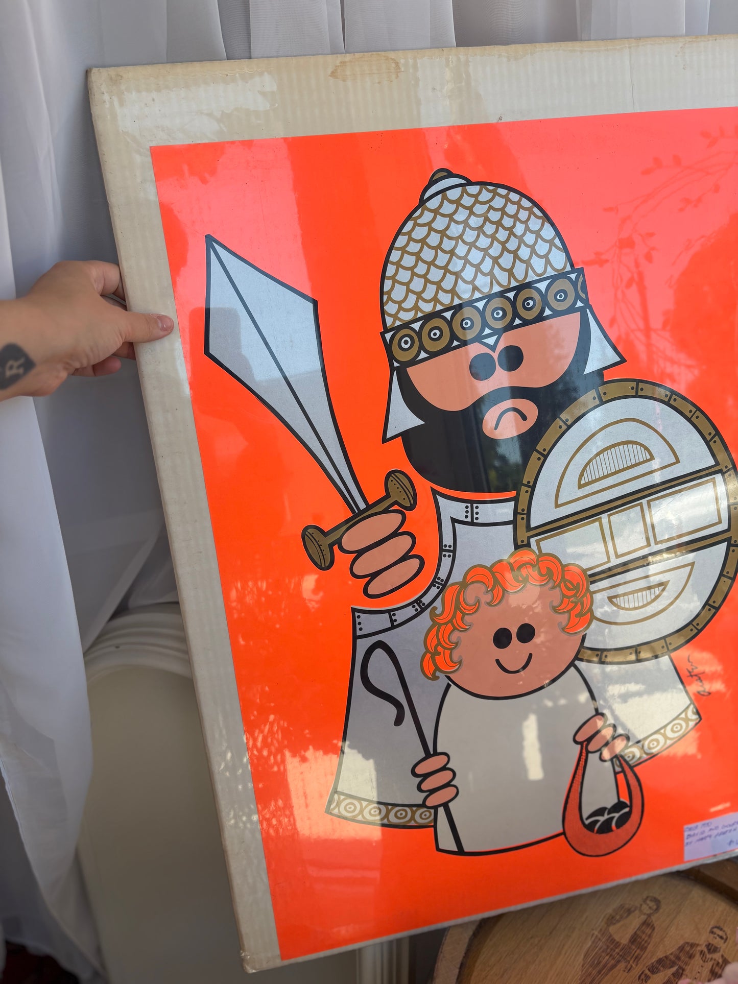 1970s David & Goliath by Harry Araten Black Light Poster