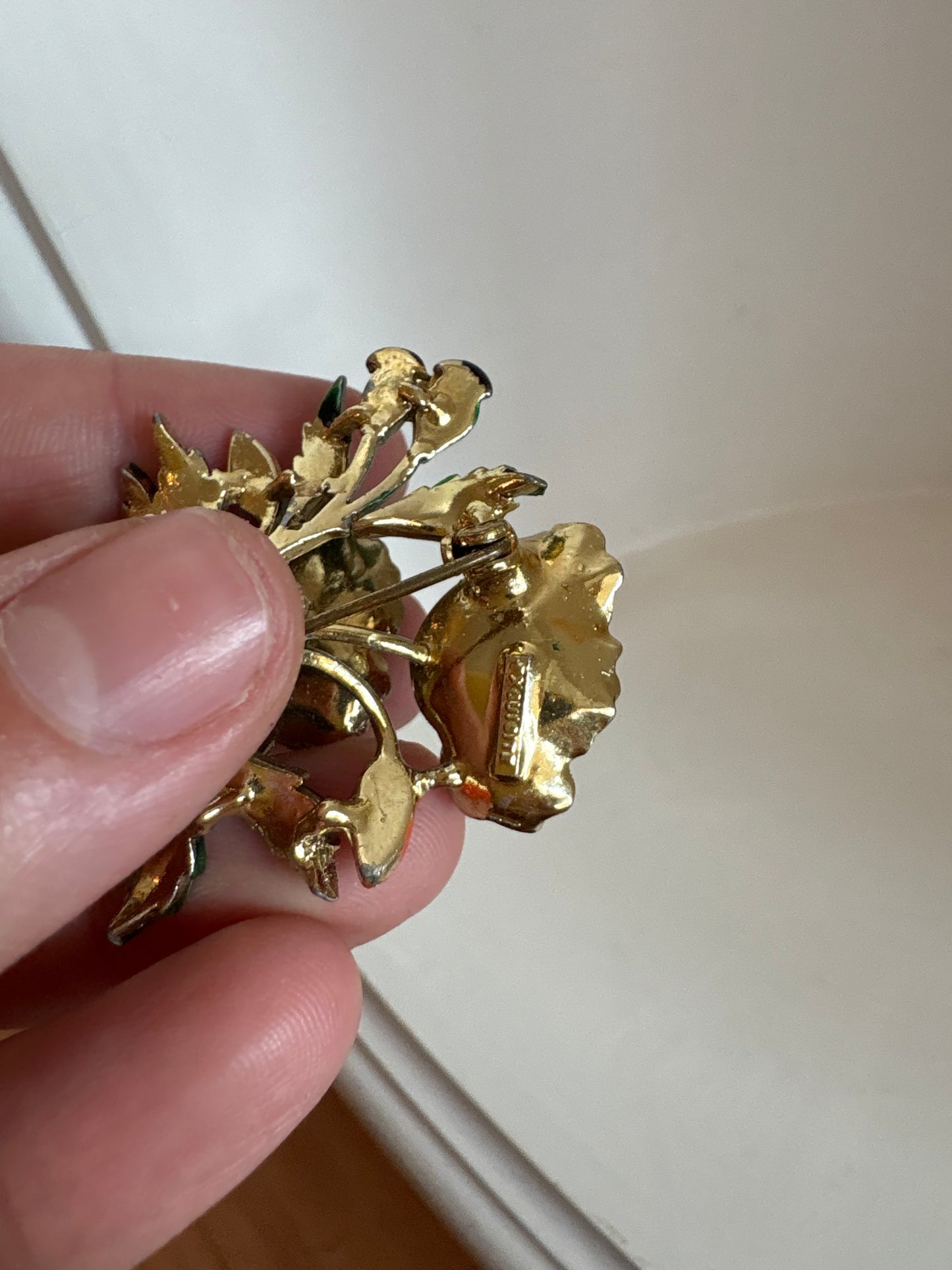 Brooch #23 - orange flowers