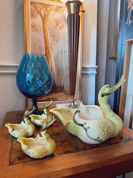 Hull Pottery Duck Family Serving Set