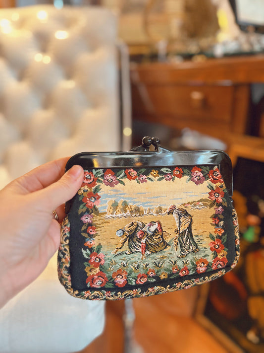 Small Tapestry clutch purse - made in Japan