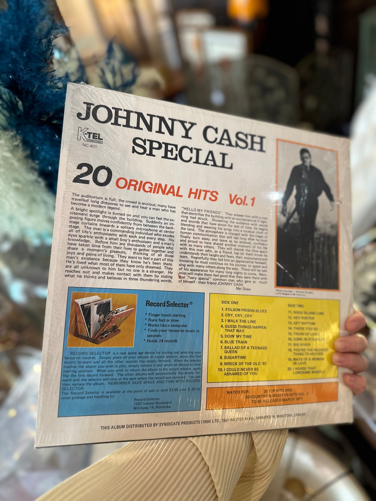 Johnny Cash Special 20 Original Hits Vinyl Record (mint)