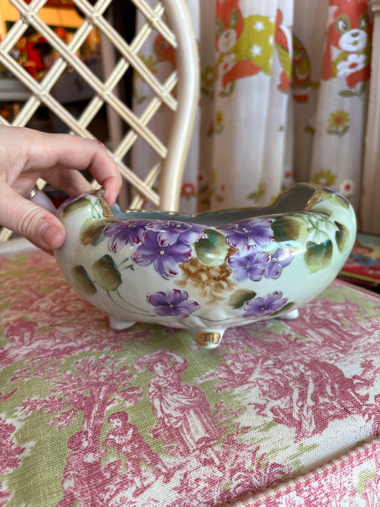 Hand Painted Purple Floral Catch All