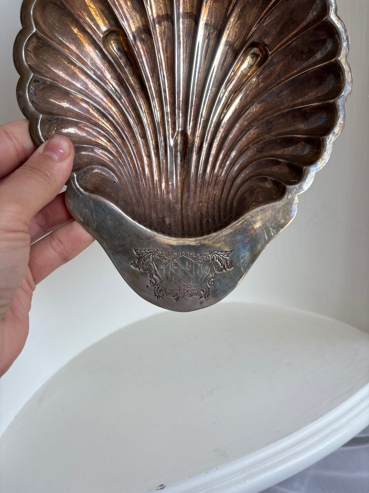 Electro Plated Silver Nickel Shell Dish - Made in England