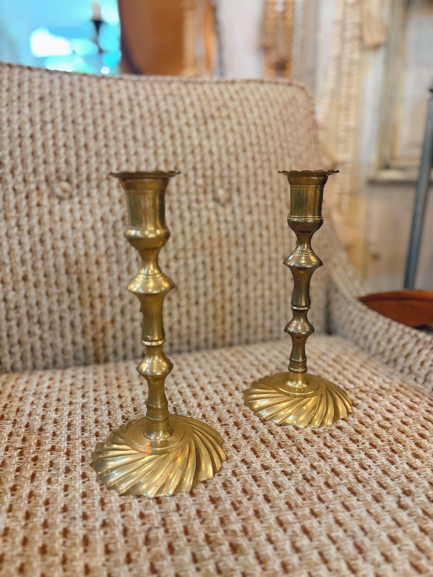 1970s Brass Candle Stick Holders