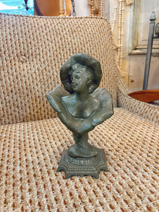 “Femme Fleur” Henri Godet Bronze Heavey Cast (1890s-1910) unsigned