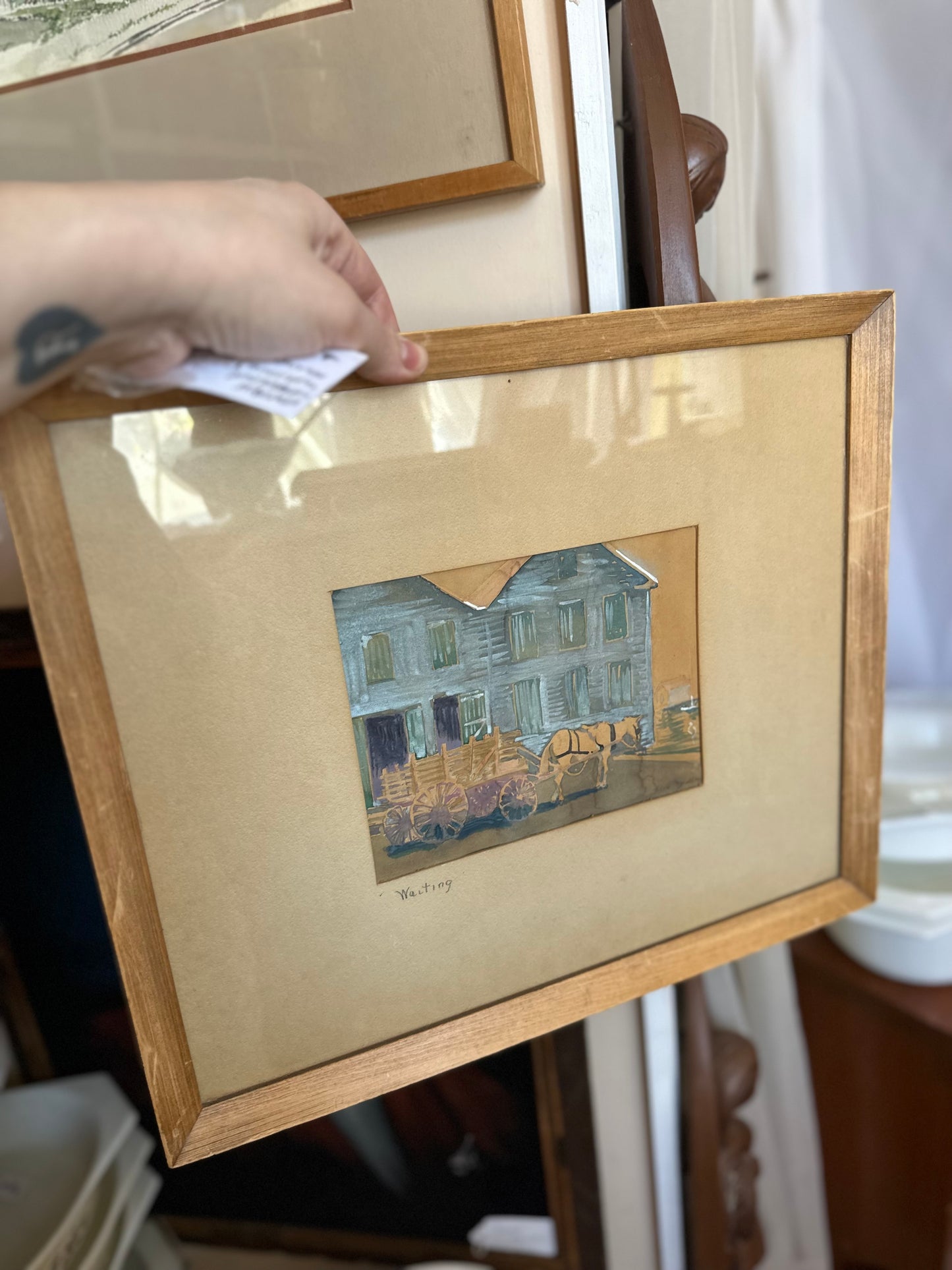 “Waiting” Signed Watercolour Painting