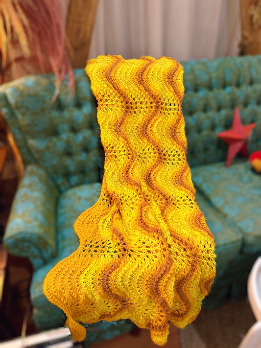 Yellow & browns throw blanket