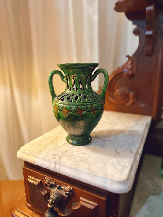 Tito Ubeda green pottery vase