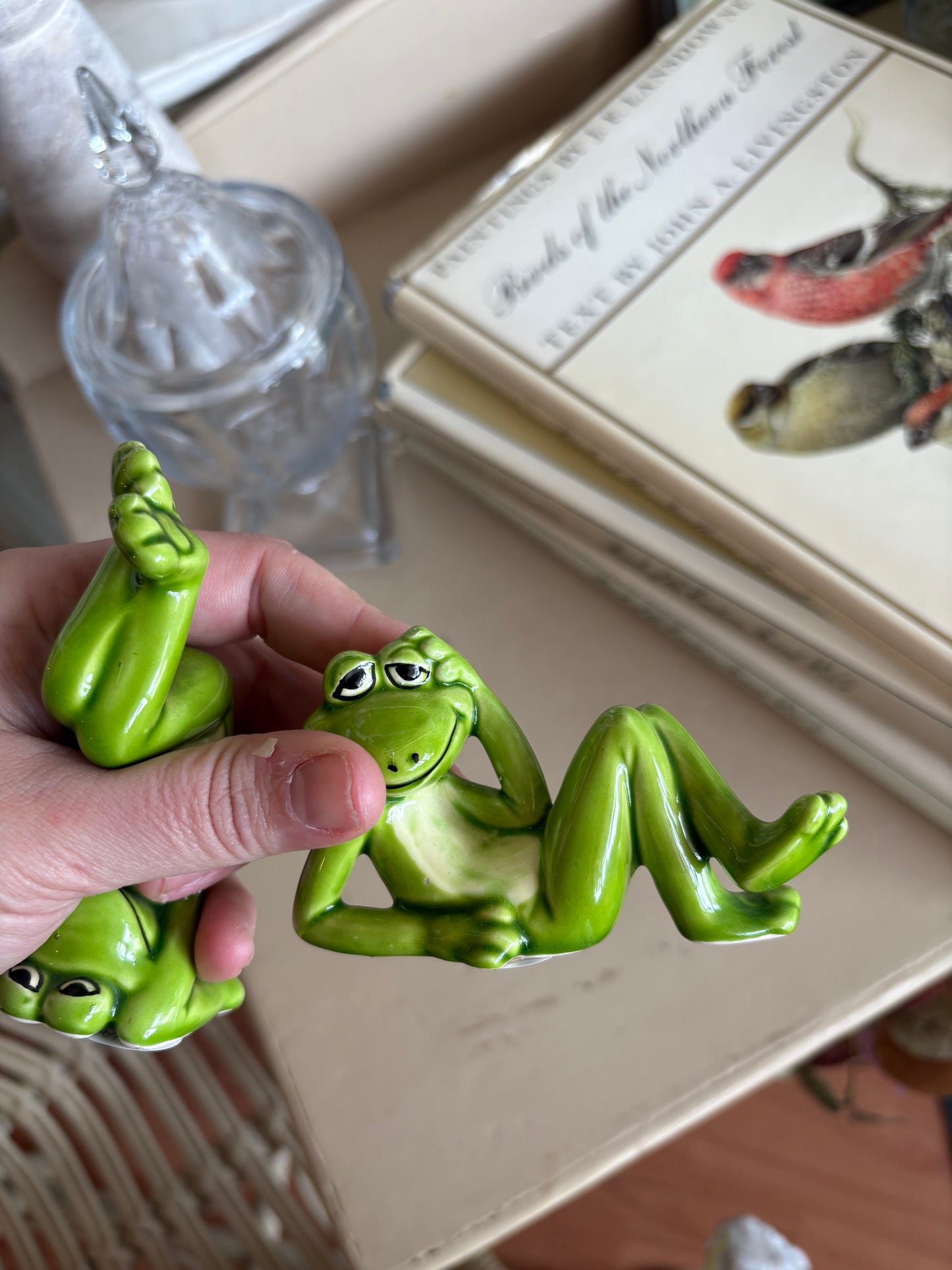 Made in Japan Ceramic Frog Figures