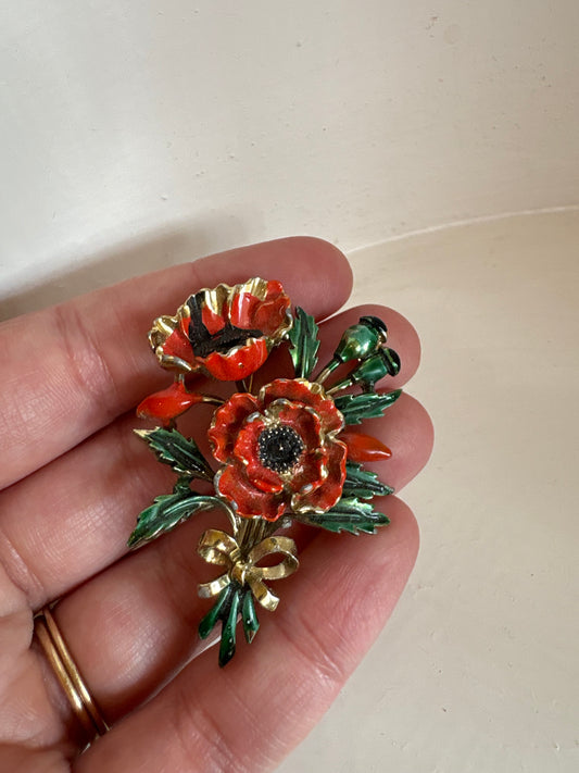 Brooch #23 - orange flowers