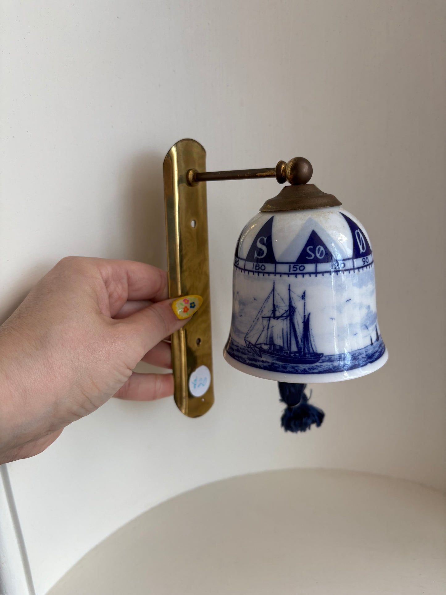 Fulton Denmark China Bell with brass hardware