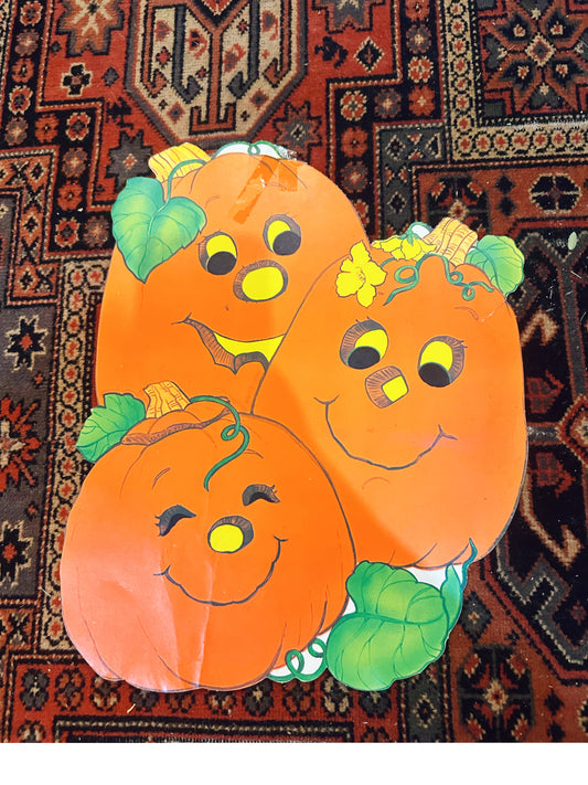 Three Jackolanterns Vintage Cutout