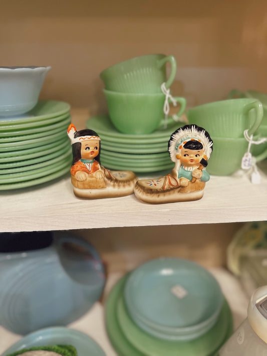 Enterprise Exclusive Indigenous boy & girl salt & pepper shaker set