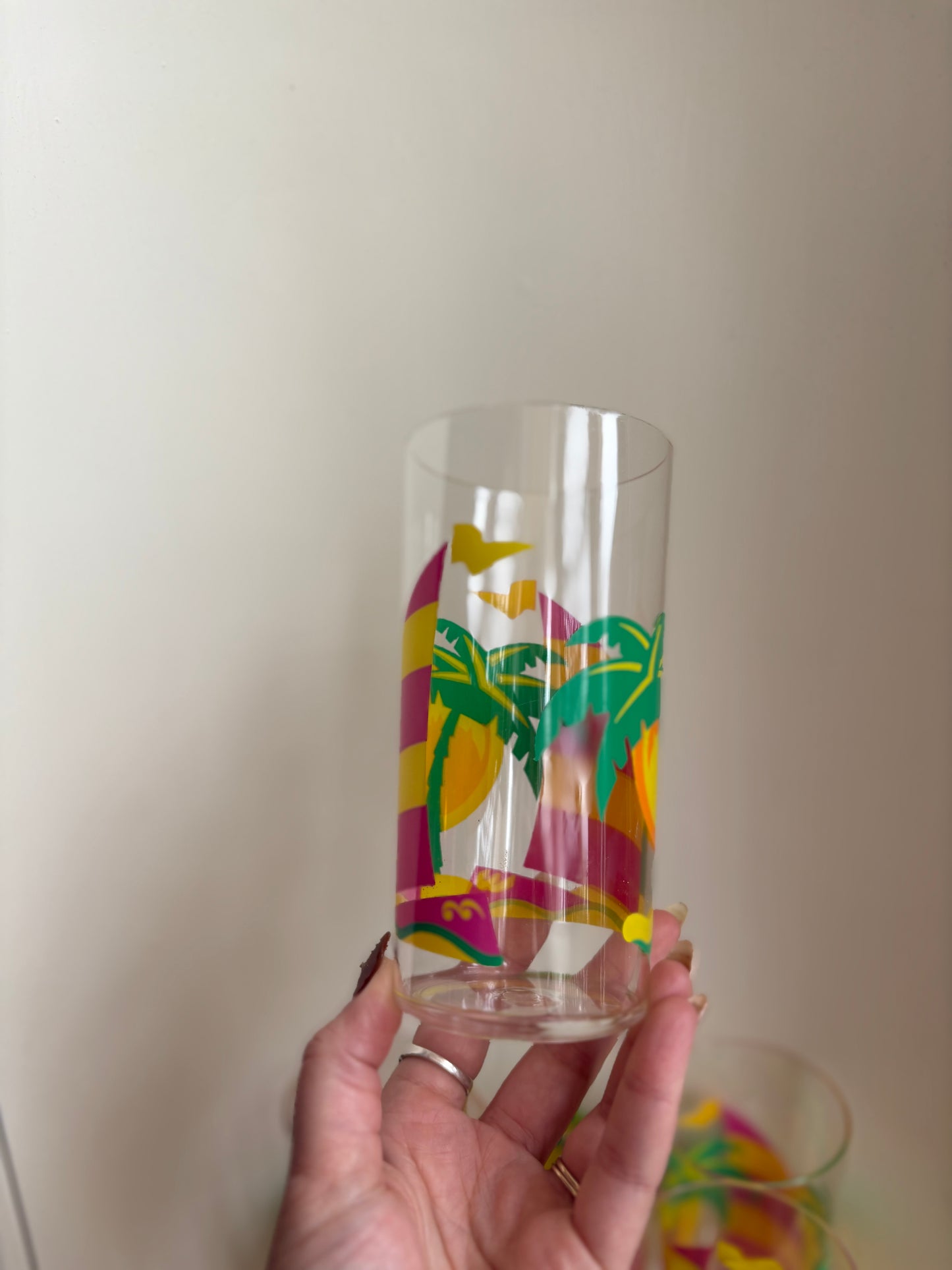 90s Tropical Plastic Cups - set of 6